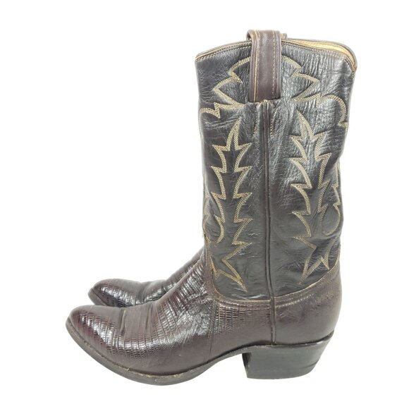 Tony Lama Lizard Skin Western Boots Women's Size 6 A Brown - Picture 5 of 7